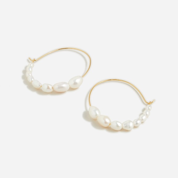 J. Crew Freshwater pearl hoop earrings - Picture 3 of 5